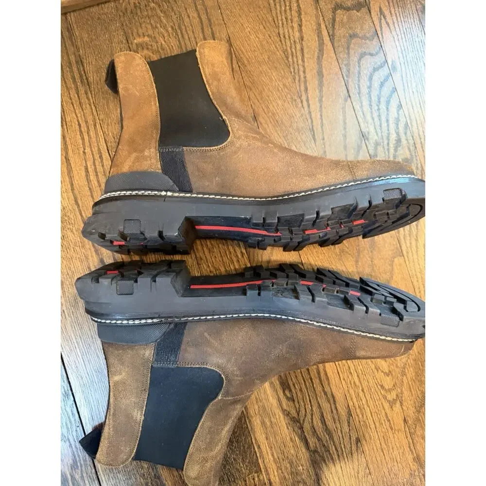 PRADA Suede Chelsea Boot Brown Size US 8 Made In Italy EUC - Picture 3 of 14